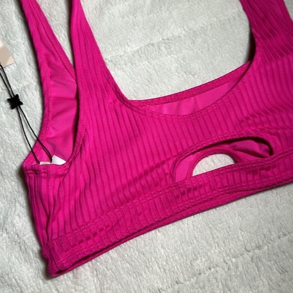 BCBG Passion Pink Cut Out Bralette Bikini Swim Top Large NEW BGBGeneration - Picture 13 of 14